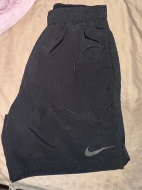 Nike Black Athletic Shorts with Reflective Swoosh